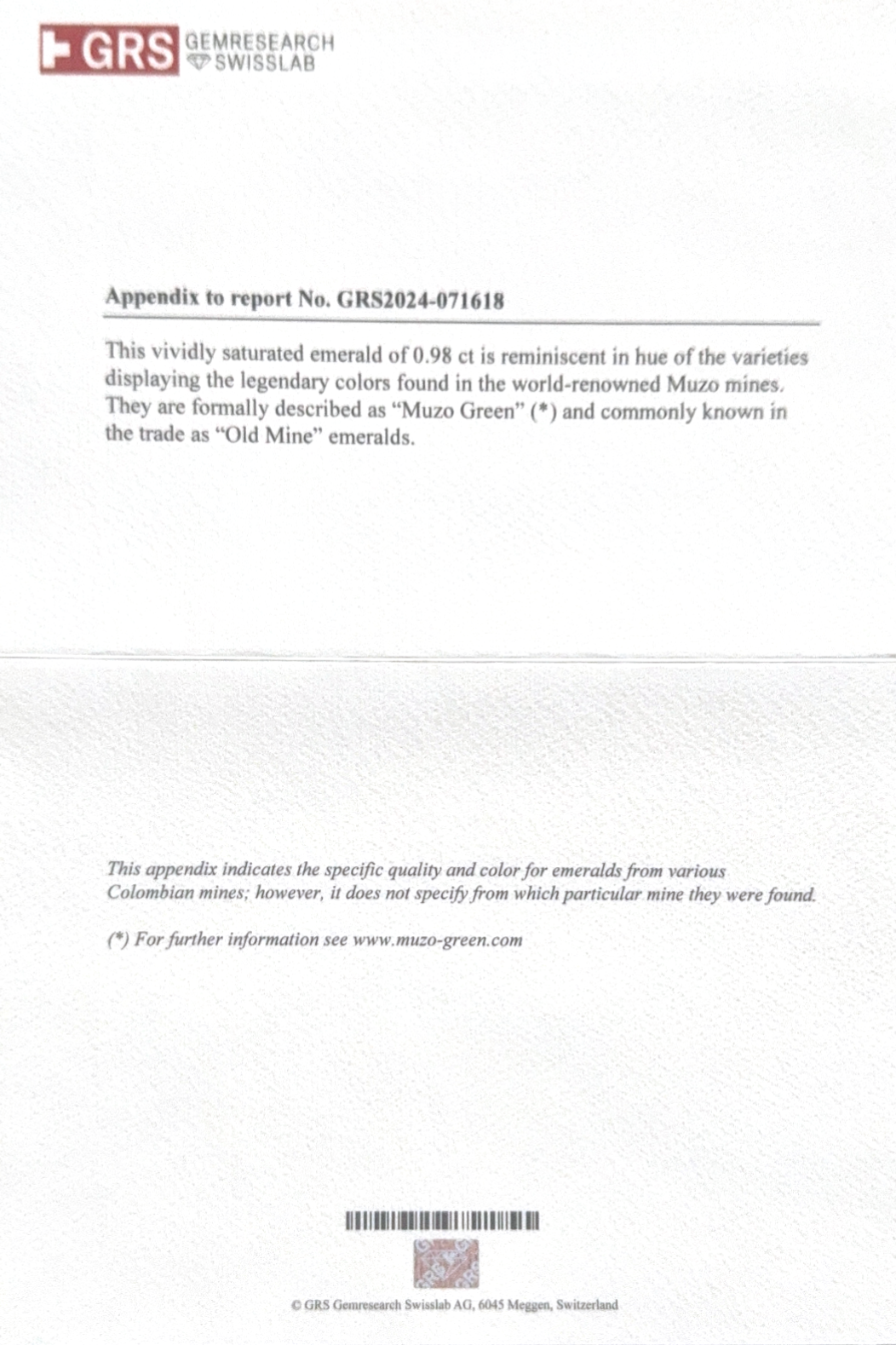 Emerald Loose / 0.98ct