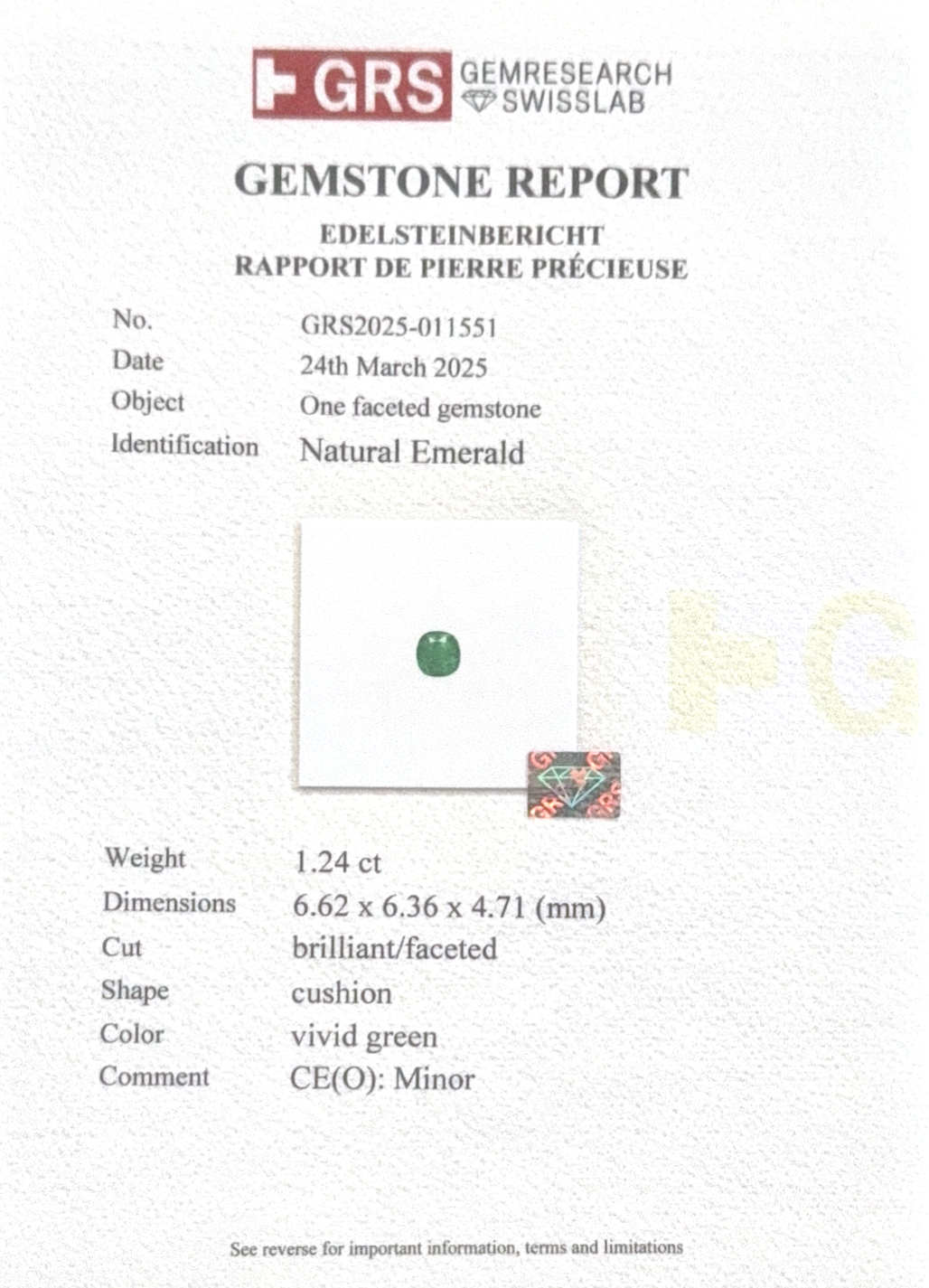 Emerald Loose / 1.24ct